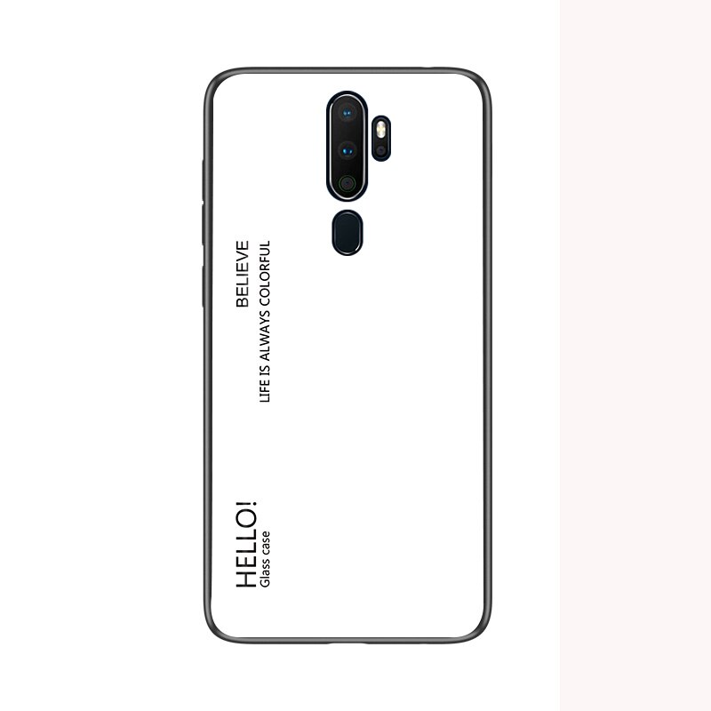 Case OPPO A9 2020 /A5 (2020) #เคสฝาหลัง Gradient Color Glass + PC + TPU Hybrid Case