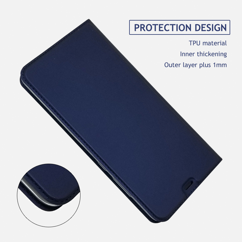 Case Huawei Mate 20 #เคสฝาพับหนัง PU มีช่องเสียบบัตรปิดแม่เหล็ก Magnetic Adsorption Leather Card Holder