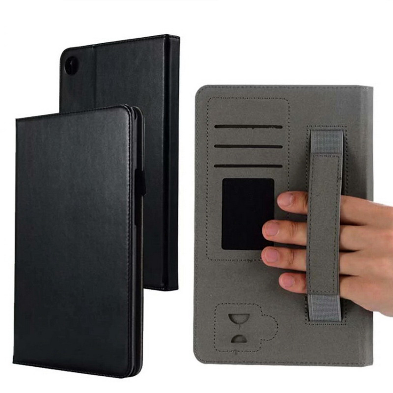 เคส Huawei MediaPad M5 (8.4 นิ้ว) #เคสฝาพับหนัง PU มีแถบคล้องมือ with Hand Strap