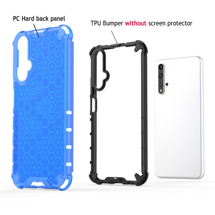 เคส Huawei Nova 5T #(พร้อมส่ง)เคสฝาหลังกันกระแทก Honeycomb Shock Absorber TPU + PC + Silicone Hybrid