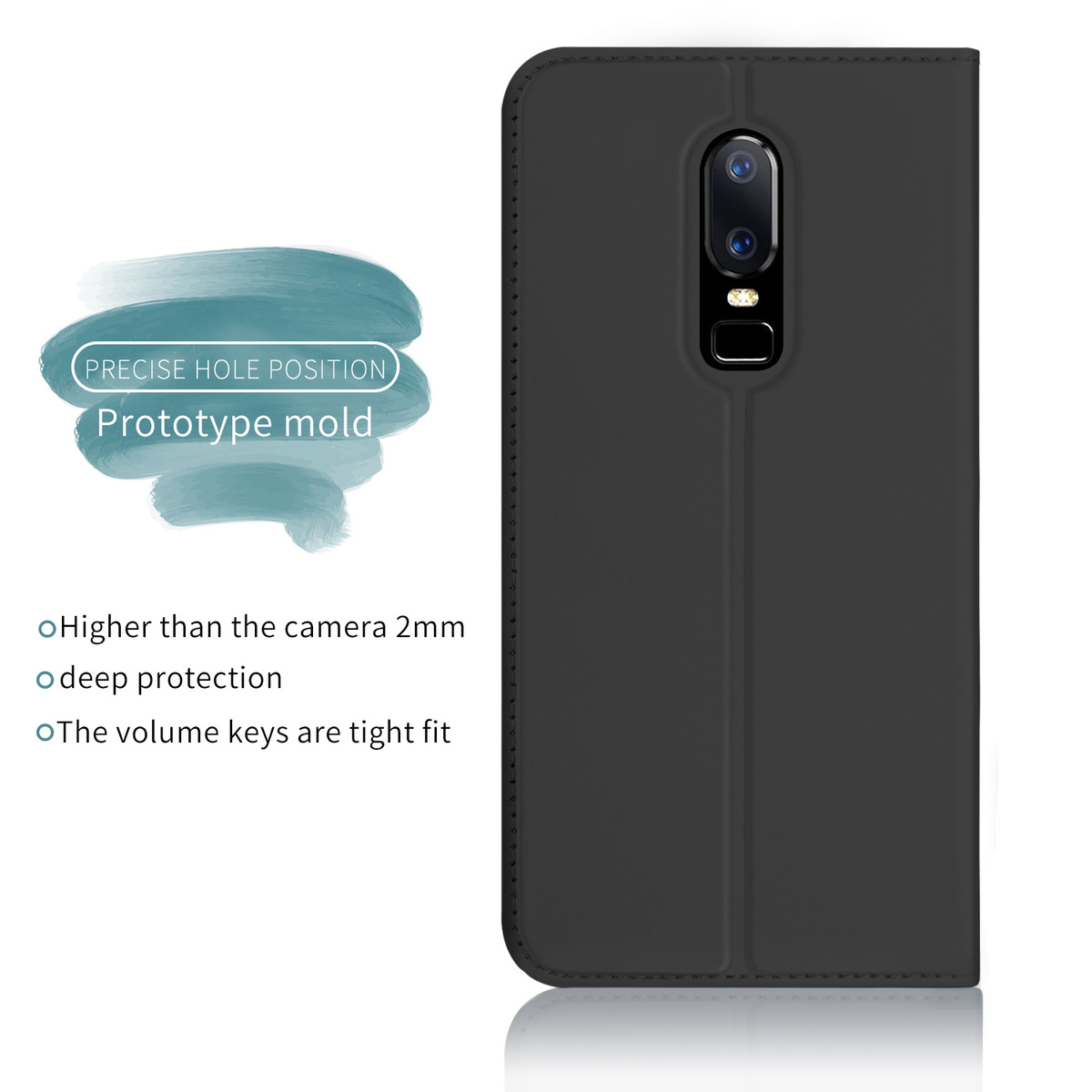 Case OnePlus 6 #เคสฝาพับหนัง PU คุณภาพดี Card Holder Auto-absorbed Leather