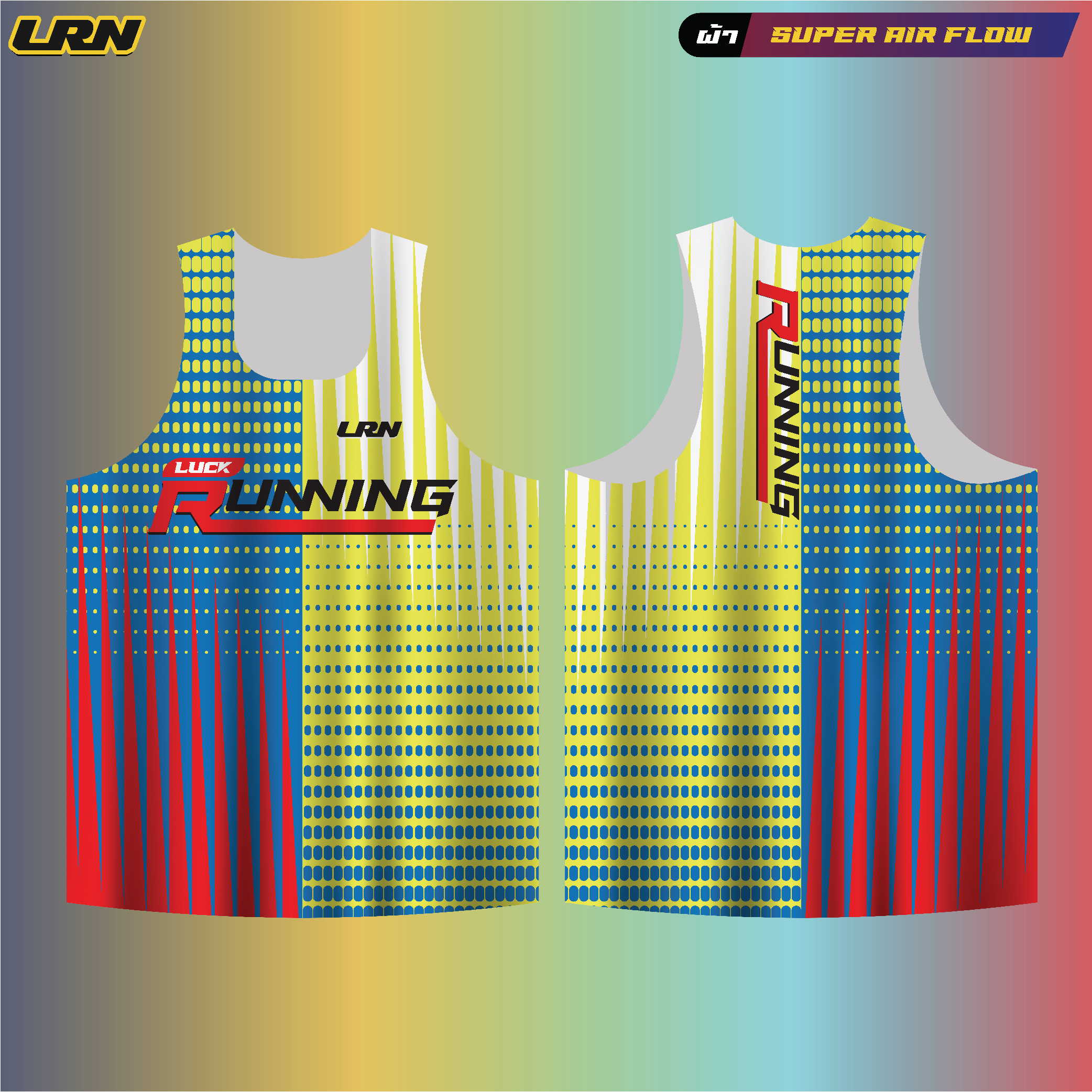 เสื้อวิ่งพิมพ์ลาย LRN เนื้อผ้า Super Air Flow (SF02)