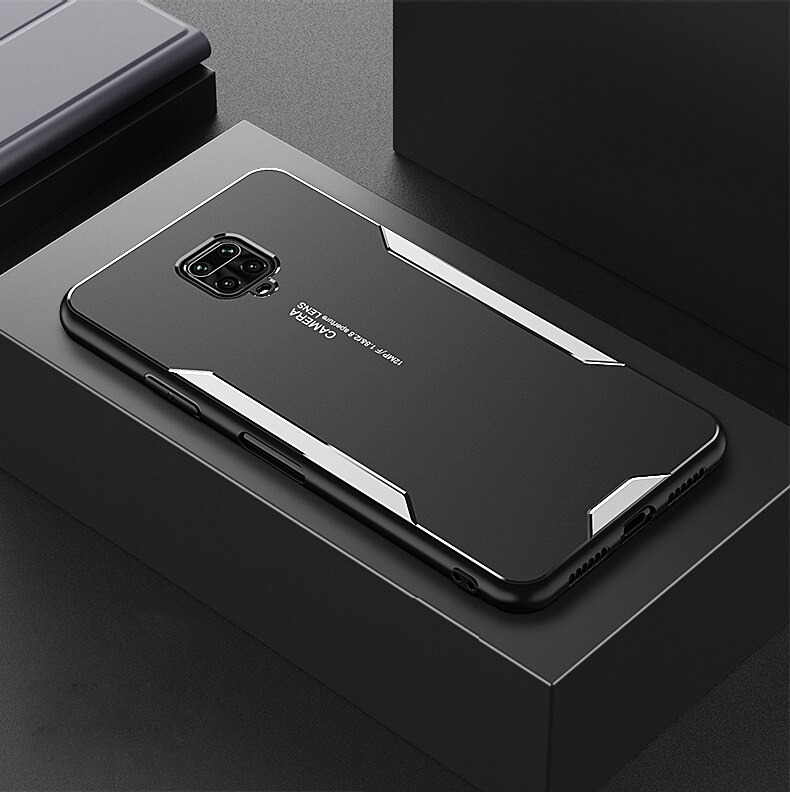 เคส Redmi Note 9 Pro/Redmi Note 9S #เคสฝาหลังไฮบริด Metal +TPU Shockproof metal back plate Phone Back Cover
