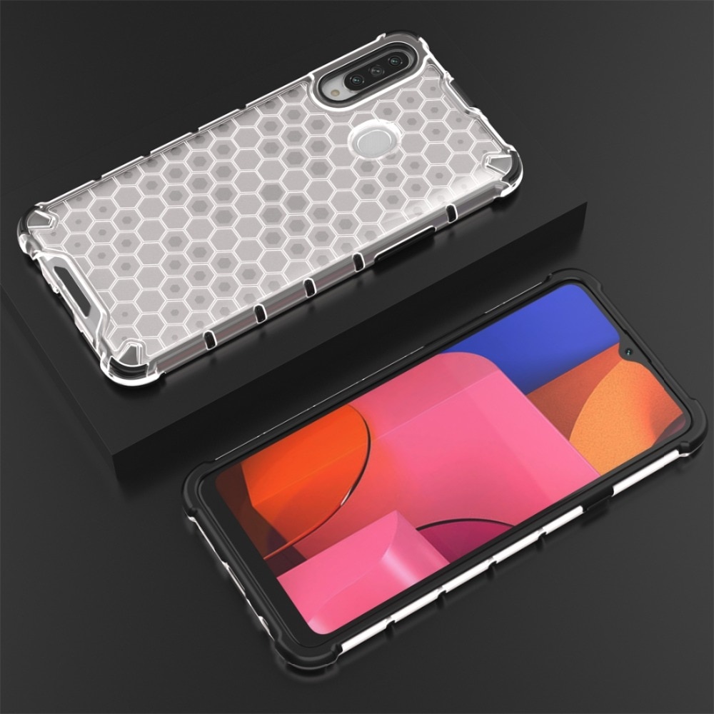 Case Samsung Galaxy A20s #เคสฝาหลังกันกระแทก Honeycomb Shock Absorber TPU + PC + Silicone Hybrid