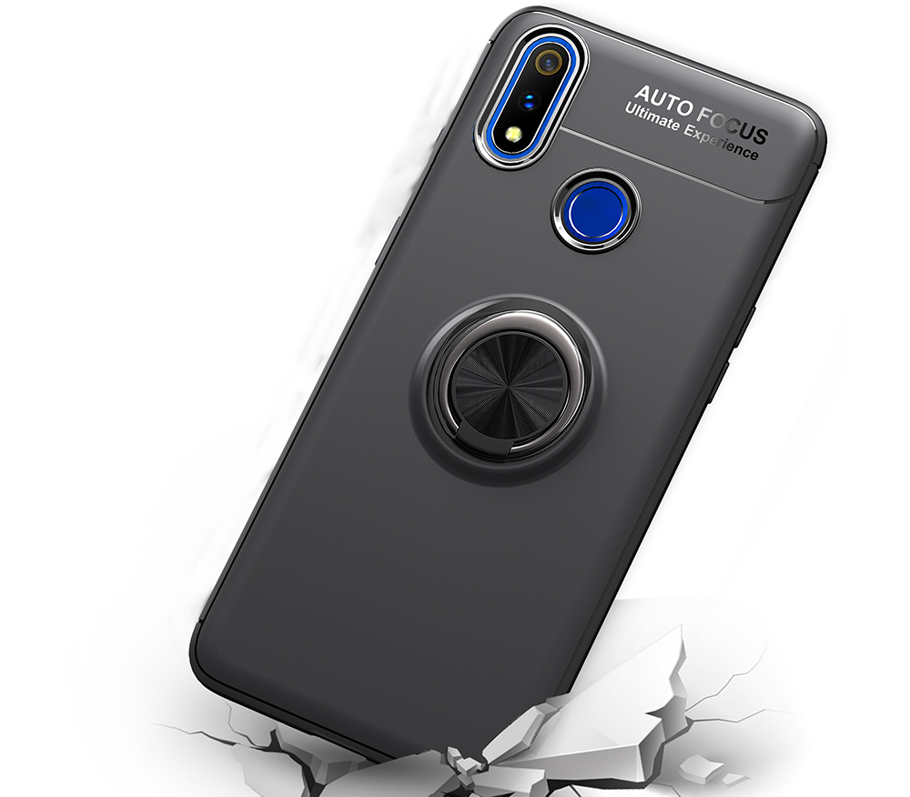 Case Realme 3 Pro #เคสฝาหลัง TPU Finger Ring Kickstand (แผ่นโลหะแบบ Built-in)