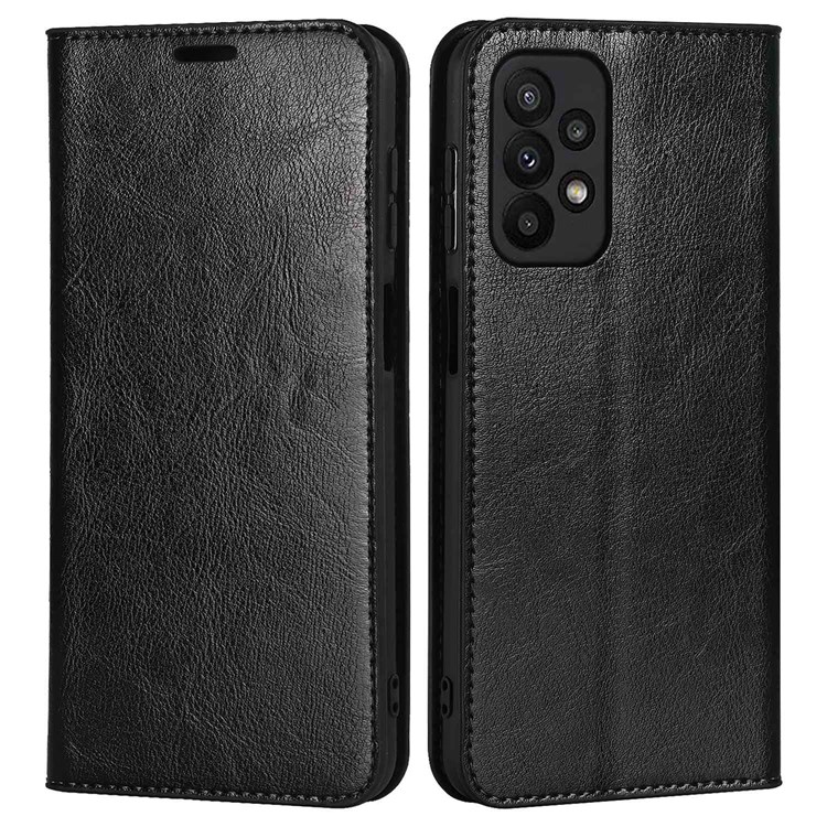 Case Samsung Galaxy A23 4G #เคสฝาพับหนังแท้แบบกระเป๋าสตางค์คุณภาพดี Crazy Horse Genuine Leather Cover