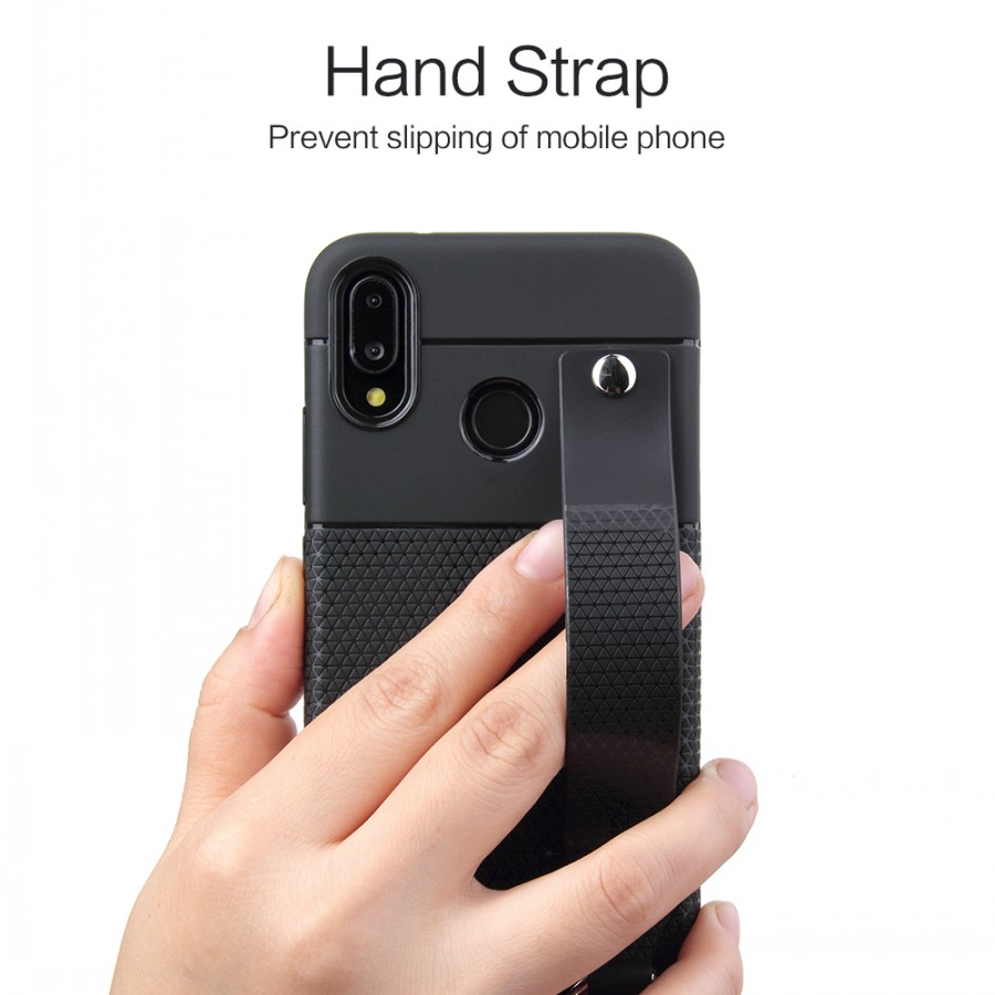 Case Huawei nova 3 #เคสฝาหลัง TPU นิ่มมีที่สวมนิ้วผิวกันลื่น Triangle Pattern TPU Protection Cellphone Shell