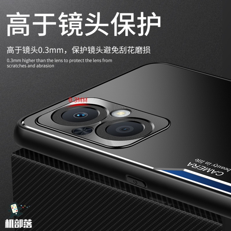 Case OPPO Reno 7z 5G #เคสฝาหลังไฮบริด Metal +TPU Shockproof metal back plate Phone Back Cover