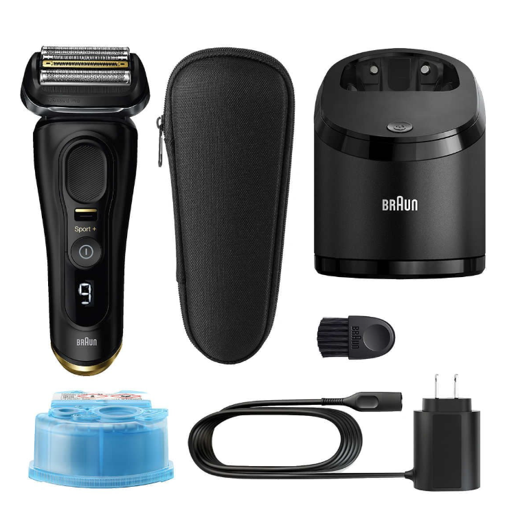 Braun® Series 9 Sport Shaver Clean With Charge System 9320cc, Black เครื่องตัดแต่งหนวดเครา พร้อมระบบทำความสะอาดและชาร์จ