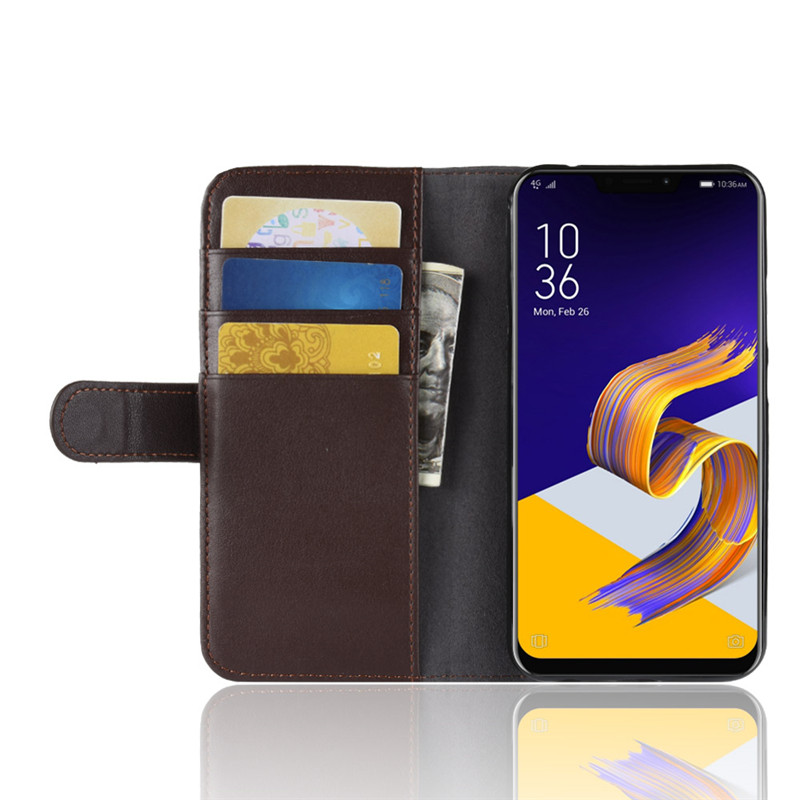 Case Asus Zenfone 5 ZE620KL / Zenfone 5Z ZS620KL #เคสฝาพับสไตล์กระเป๋าสตางค์รูปแบบหนังแท้แยกมีช่องเสียบบัตรคุณภาพดี