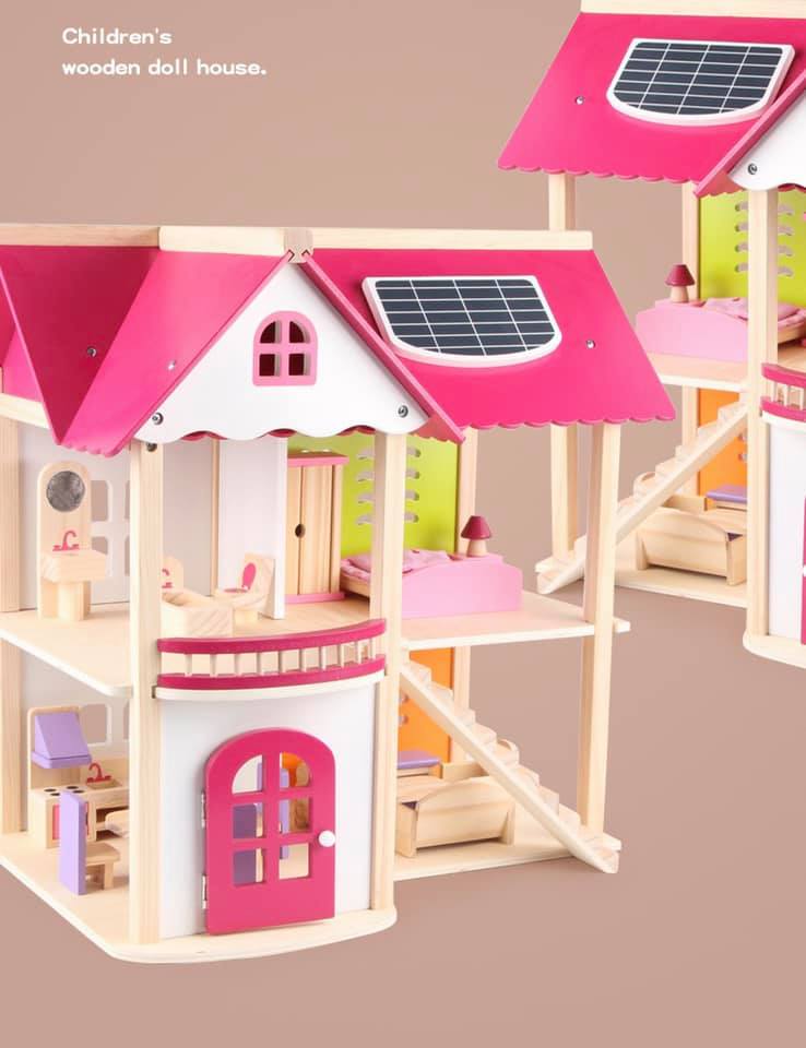 บ้านตุ๊กตาไม้ พร้อมเฟอร์นิเจอร์