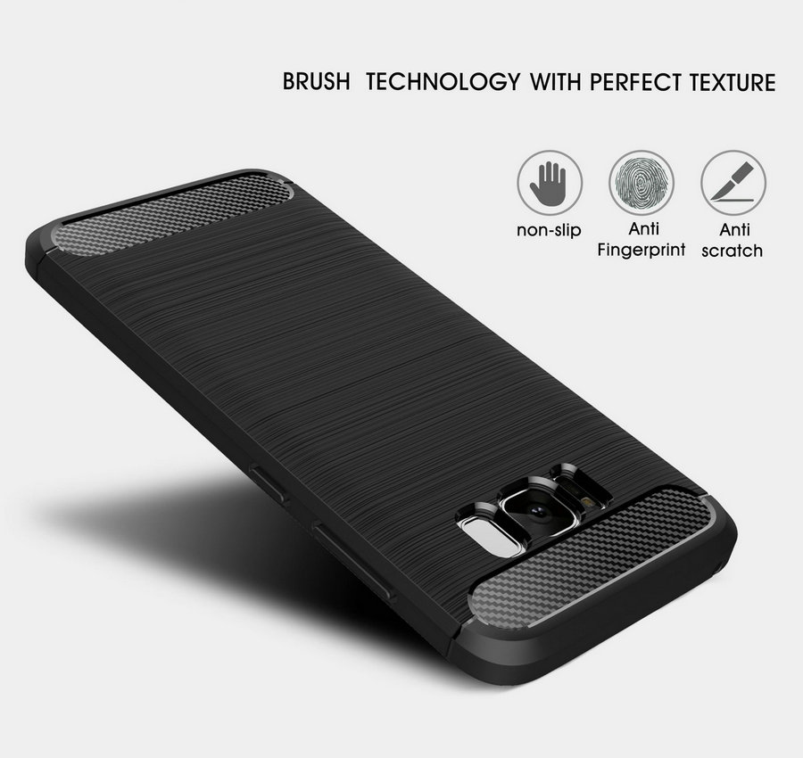 Case Samsung S8 #เคสฝาหลัง TPU คาร์บอนไฟเบอร์ Brushed Case