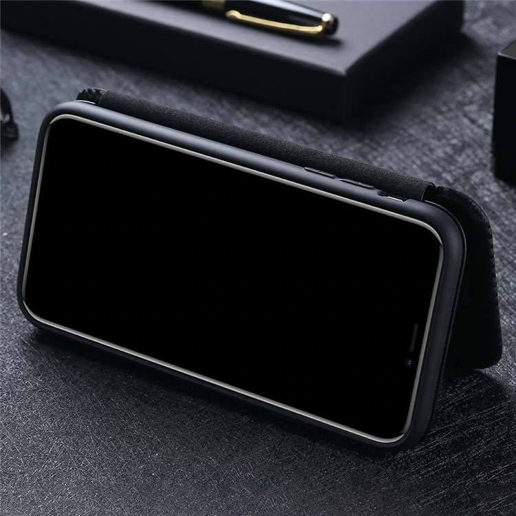 เคส Xiaomi Mi 11 Ultra #เคสฝาพับลายคาร์บอนไฟเบอร์มีช่องใส่การ์ด Carbon Fiber Wallet Card Slot Magnet Stand Phone Cover