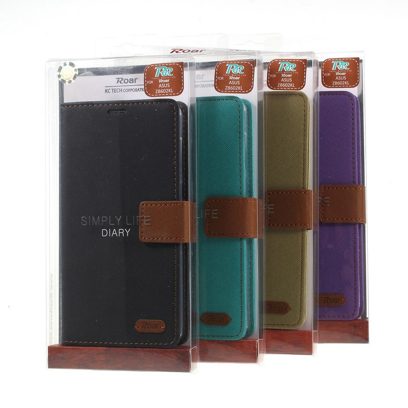 Case Asus ZenFone Max Pro (M1) ZB602KL #เคสฝาพับแบบกระเป๋าสตางค์ ROAR KOREA Twill Leather Wallet