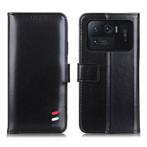 เคส Xiaomi Mi 11 Ultra#เคสฝาพับแบบกระเป๋าสตางค์หนังแยกปิดแม่เหล็ก Tricolor Strip Auto-absorbed Split Leather Wallet