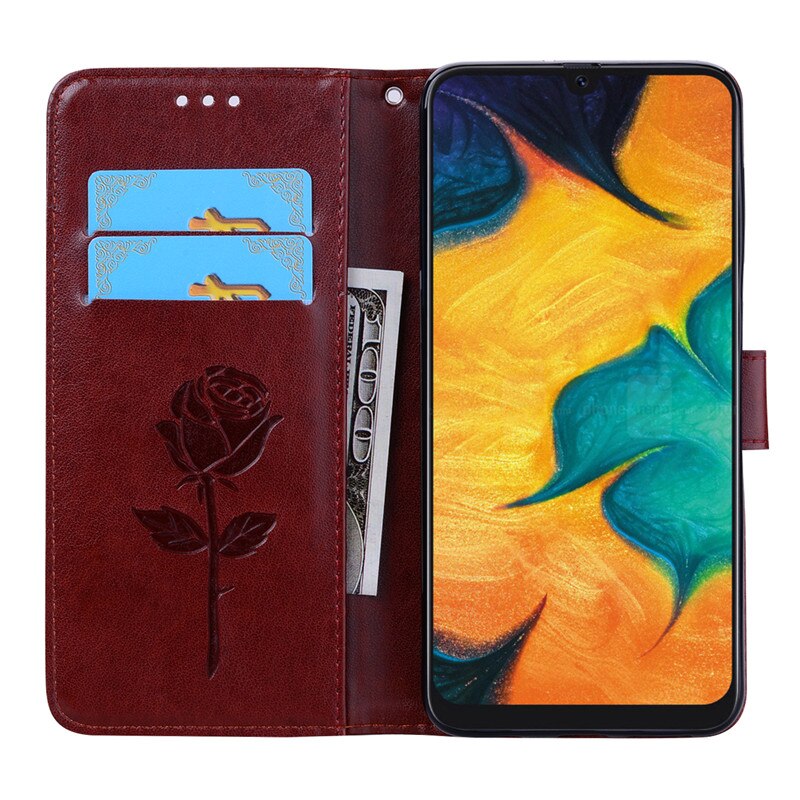 Case Huawei P40 #เคสฝาพับหนัง PU ลายดอกกุหลาบแบบกระเป๋าสตางค์ HAT PRINCE Imprinted Rose Leather