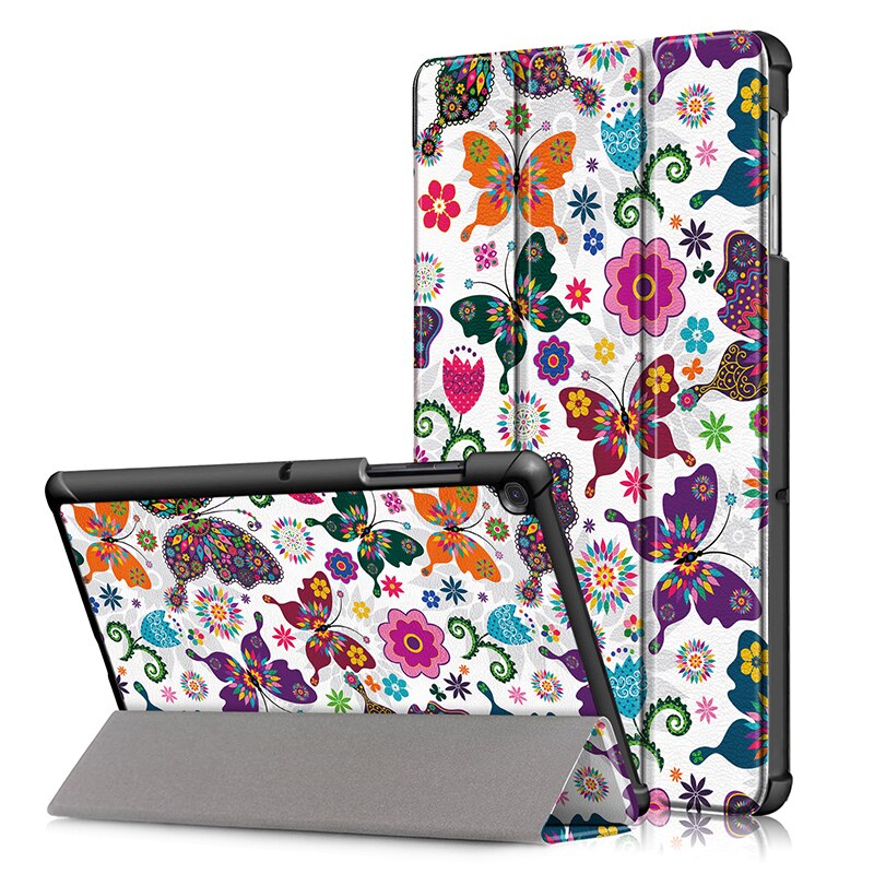เคส Samsung Galaxy Tab S5e SM-T720 / SM-T725 #เคสฝาพับแบบ 3 พับพิมพ์ลาย Pattern Printing Tri-fold Stand PU Leather Smart Case