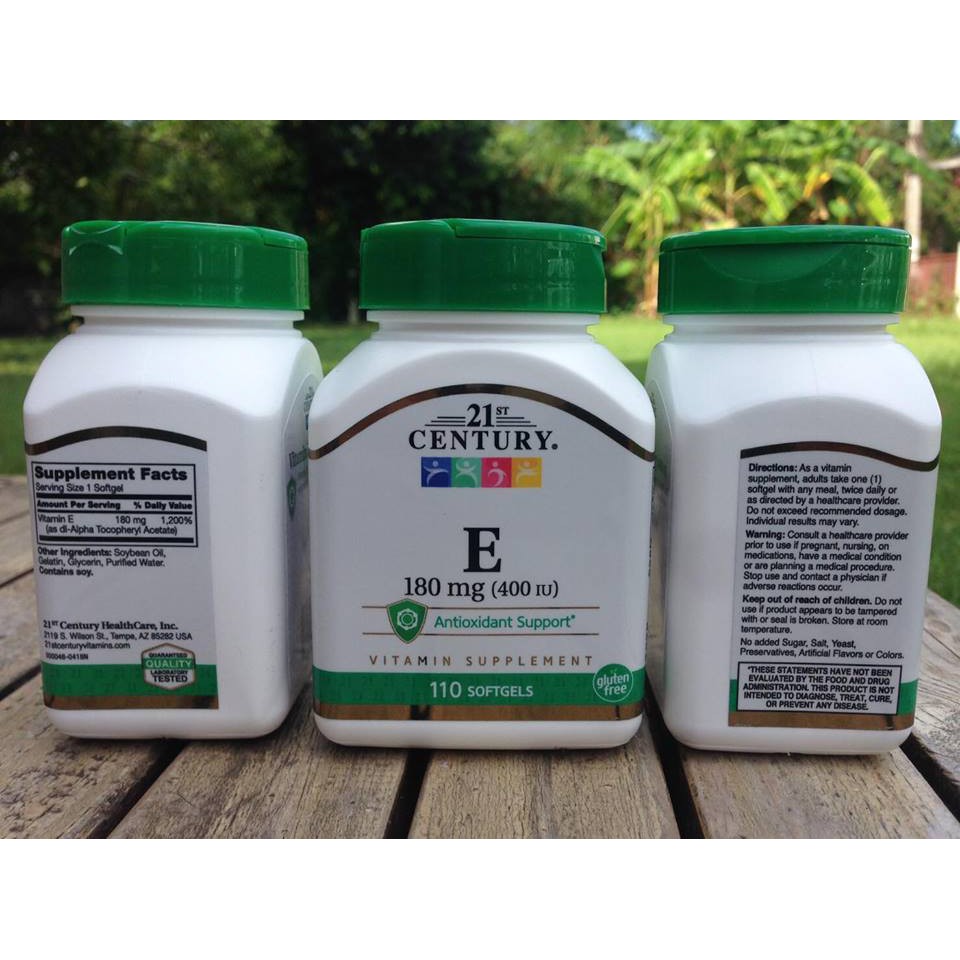 21st Century® Vitamin E-400IU 110 Softgels วิตามินอี ารต้านอนุมูลอิสระ (Antioxidant)