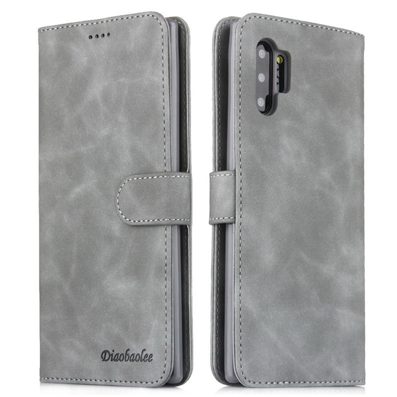 เคส Samsung Galaxy Note 10+ #เคสฝาพับหนัง PU DIAOBAOLEE Leather Stand Stand