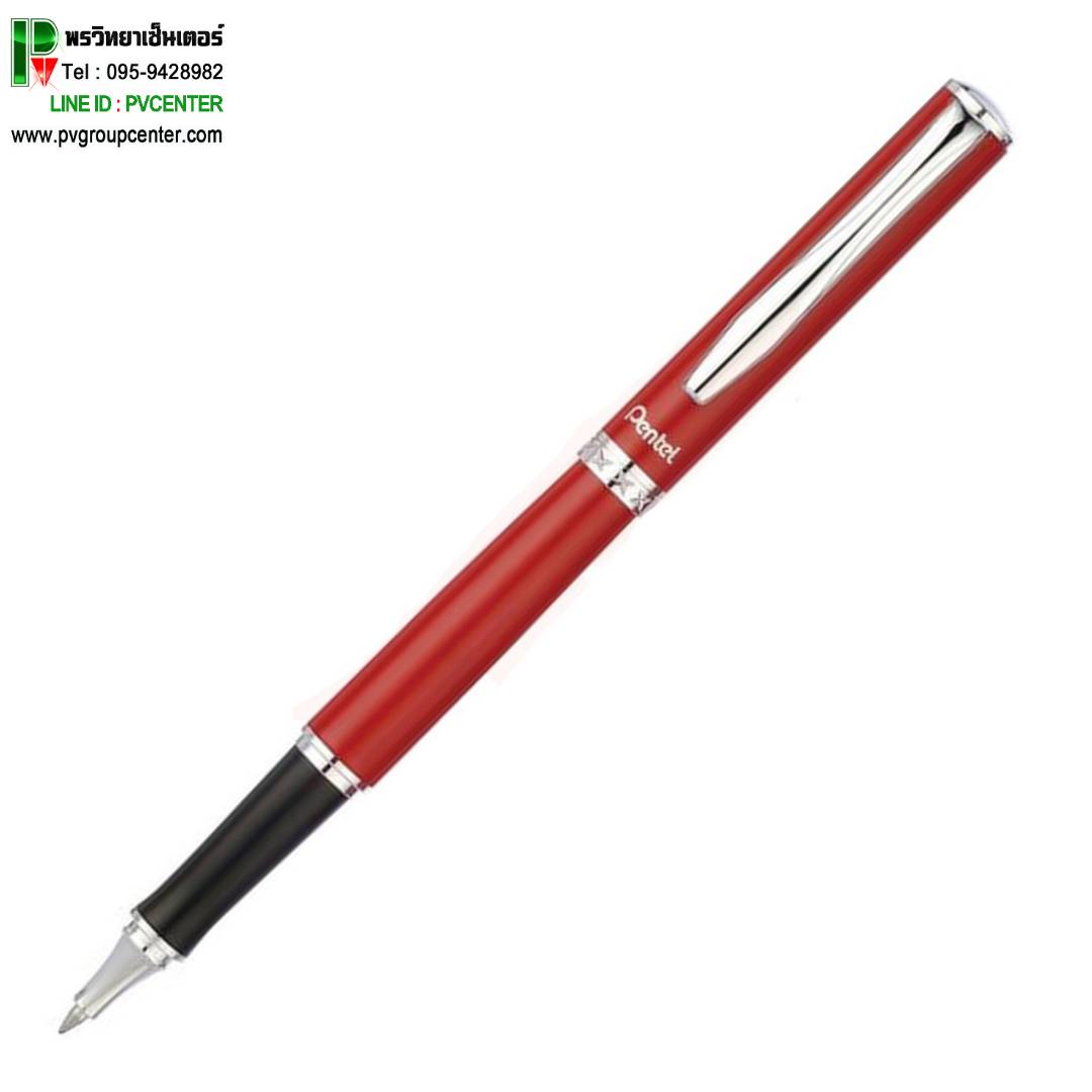 ปากกาโรลเลอร์เจล Pentel ด้ามสีแดง K611B-C