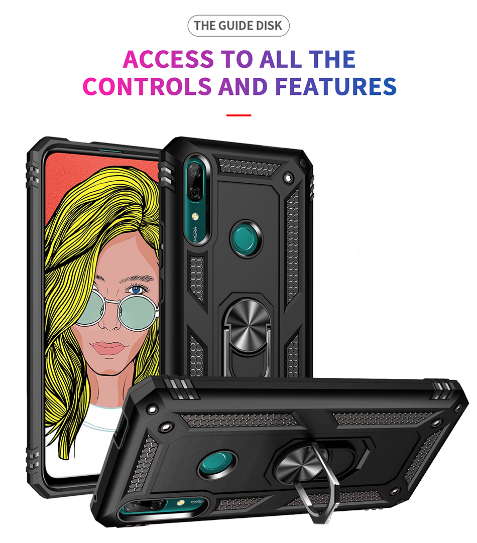 เคส Huawei Y9 Prime 2019 #เคสฝาหลัง Hybrid TPU+PC มีแหวนสวมนิ้ว
