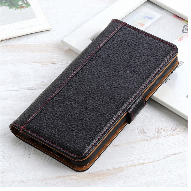 Case Huawei P30 #เคสฝาพับหนังแยกผิวลิ้นจี่ แถบปิดแม่เหล็ก