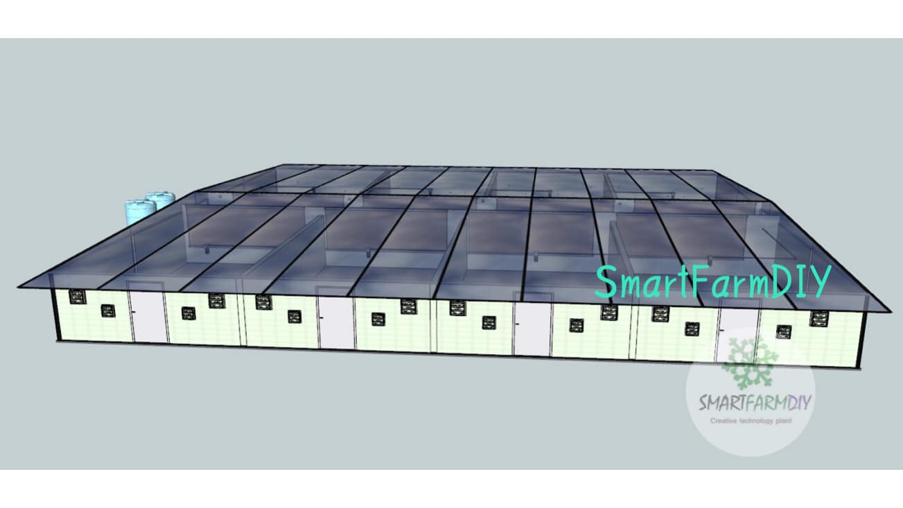 โรงเรือนเพาะเห็ดควบคุมอุณหภูมิความชื้นพร้อมระบบ (IoT)