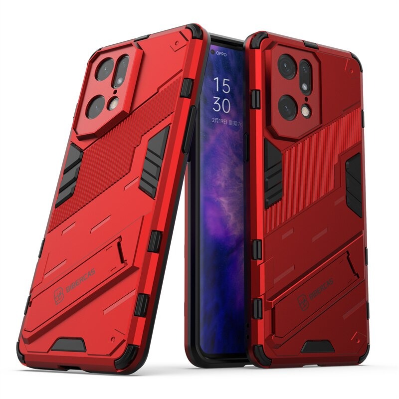 Case OPPO Find X5 Pro 5G #เคสฝาหลังพลาสติก ไฮบริด TPU + Kickstand