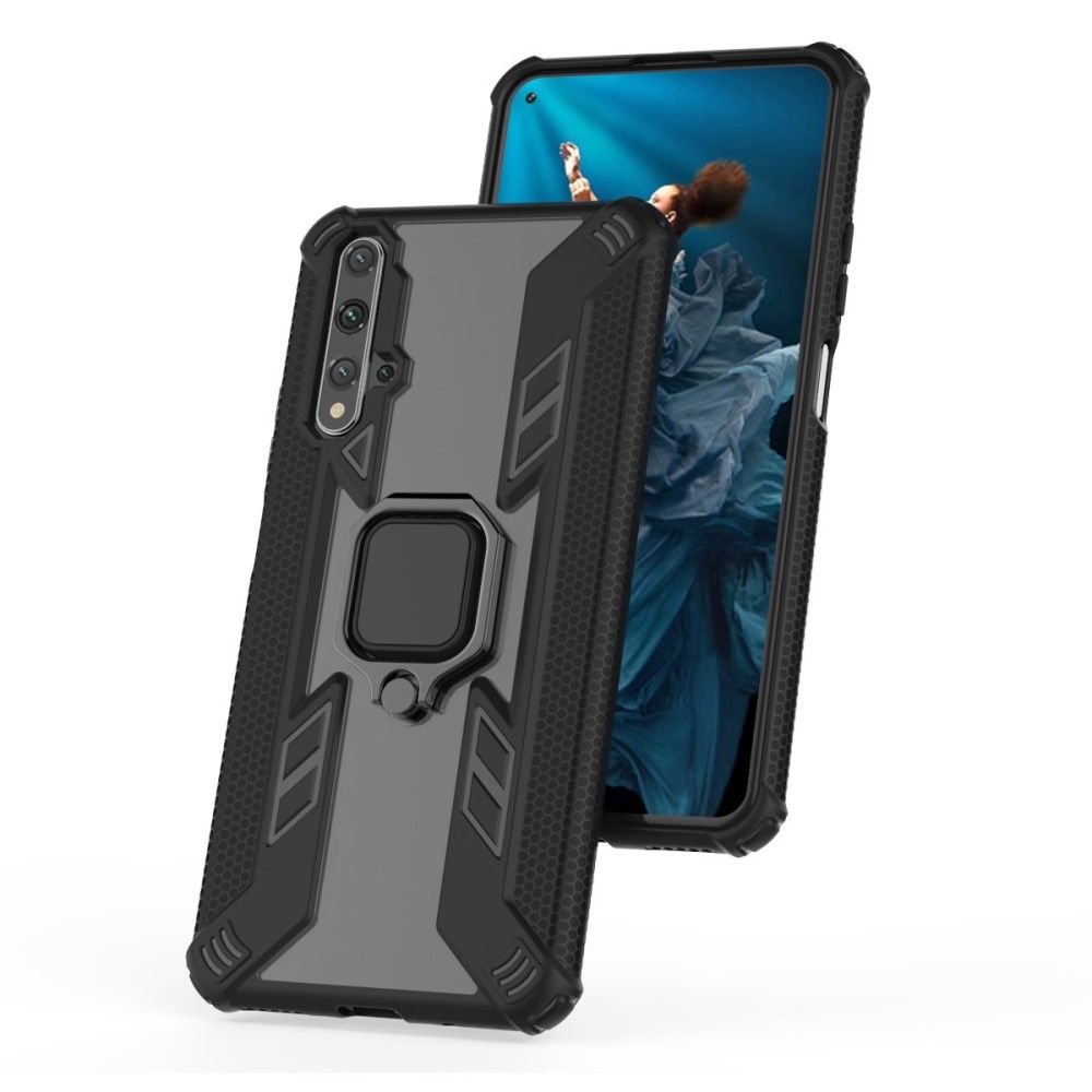 Case Huawei Nova 5T #เคสฝาหลังพลาสติกแข็ง +TPU Hybrid Case มีแหวนสวมนิ้วโลหะ