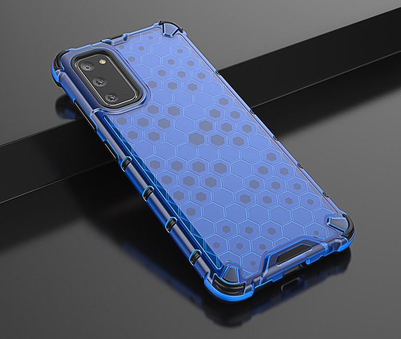 เคส Samsung Galaxy S20 #เคสฝาหลังกันกระแทก Honeycomb Shock Absorber TPU + PC + Silicone Hybrid