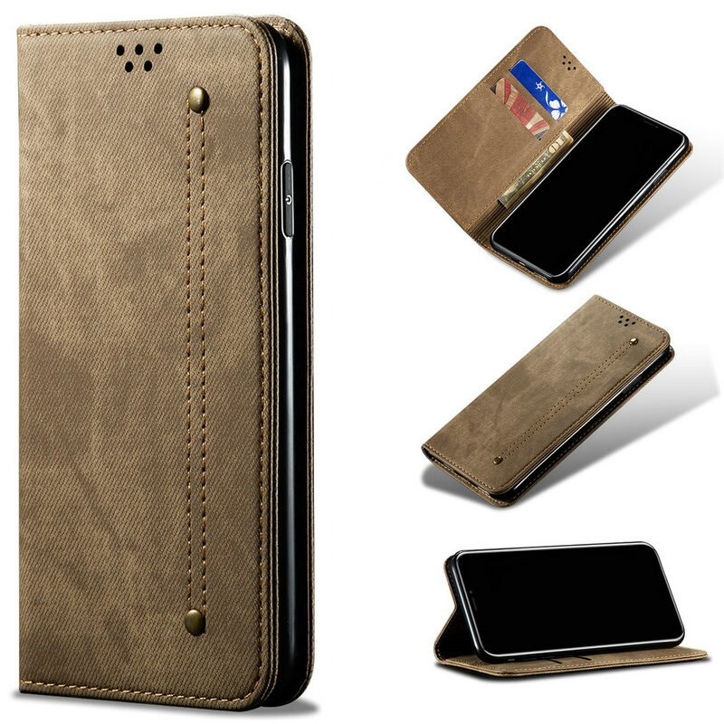 เคส Xiaomi Mi 11 #เคสฝาพับสไตล์ย้อนยุคผิวผ้ายีนส์แบบกระเป๋าสตางค์