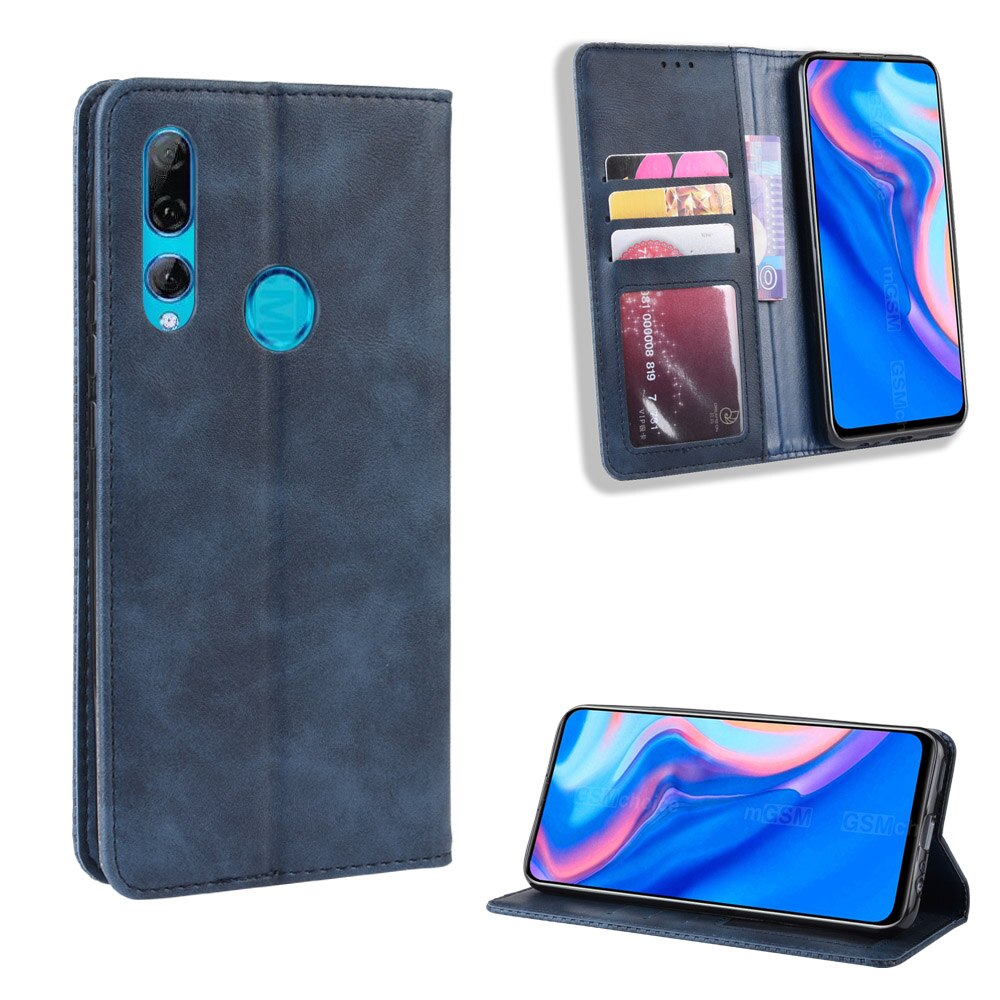 เคส Huawei Y9 Prime 2019 #เคสฝาพับปกหนังสไตล์วินเทจดูดซับอัตโนมัติแบบกระเป๋าสตางค์