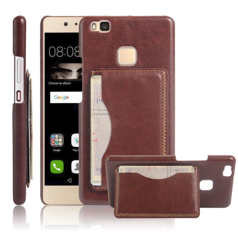 Case Huawei P9 Lite Vintage Leather Coated Hard Backมีช่องเสียบการ์ดหลังเคส