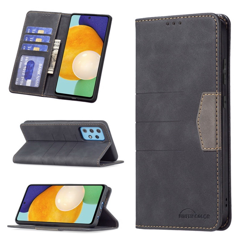 เคส Samsung Galaxy A72 / A72 5G #เคสฝาพับหนัง PU สไตล์กระเป๋าสตางค์พร้อมช่องใส่การ์ด Luxury Flip Stand Card Phone Leather Wallet Cover Casing