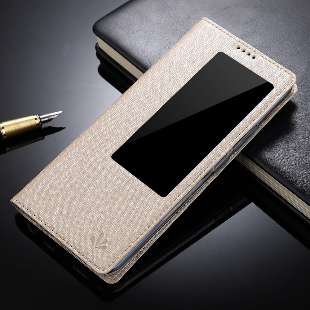 Case Huawei Mate 20 Pro #เคสฝาพับหนัง PU VILI DMX มีช่องวิว Window View Cross Texture Leather