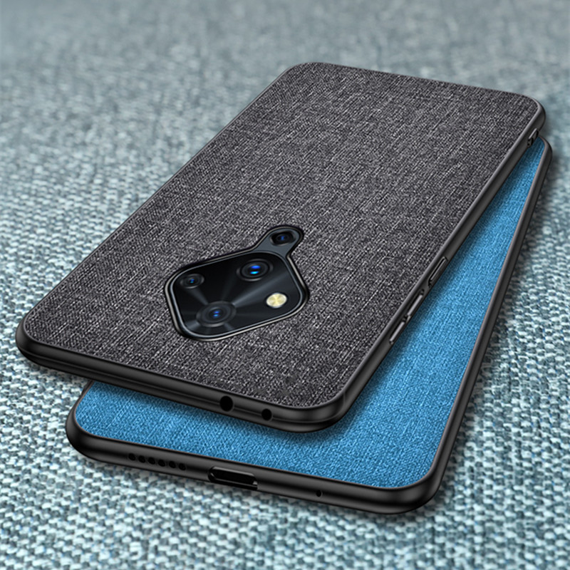 เคส Vivo S1 Pro #เคสฝาหลังเคลือบผิวผ้า Matte Cloth PU + PC + TPU Hybrid