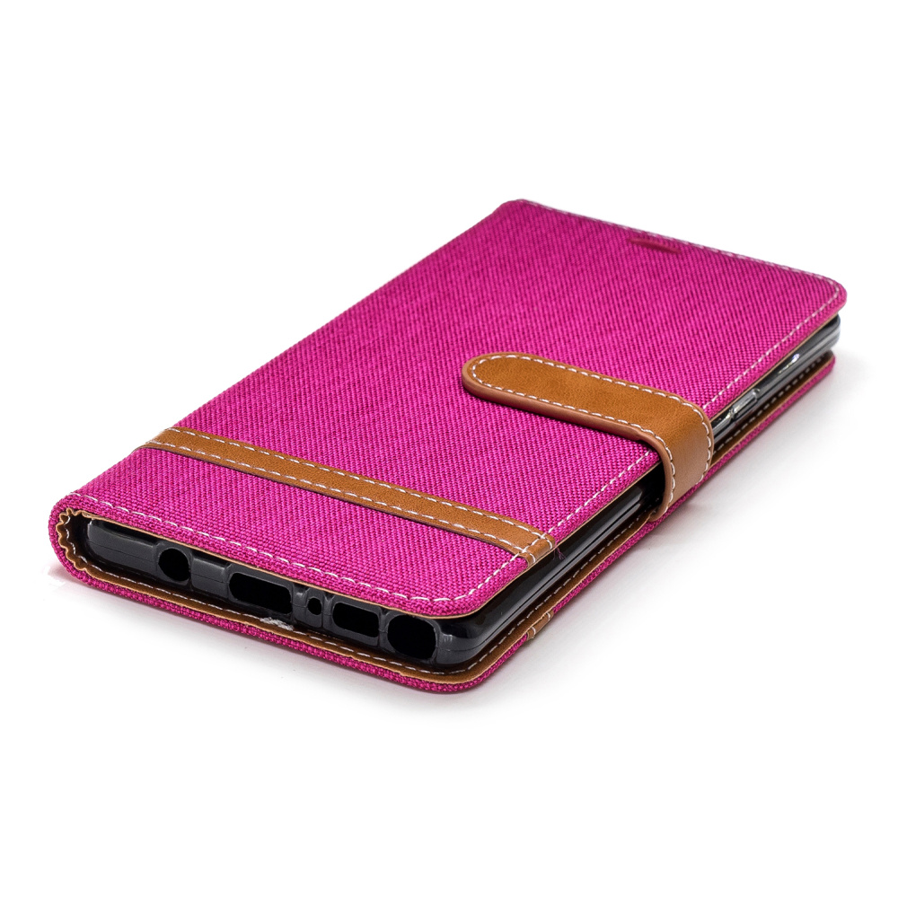 Case Samsung Galaxy Note 9 #เคสฝาพับหนัง PU พร้อมสายคล้องมือ Jeans Cloth Texture Wallet