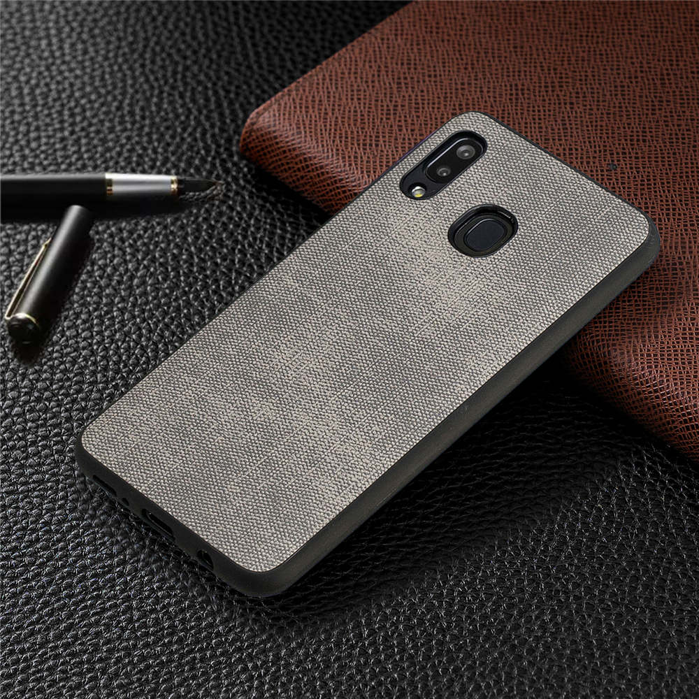 Case Samsung Galaxy A30/A20 #เคสฝาหลังลายผิวยีนส์ Denim TPU+PU Leather