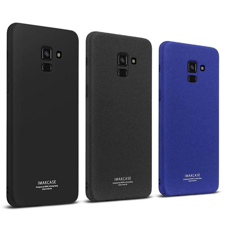 เคส Samsung Galaxy A8 (2018) #เคสฝาหลังพลาสติก IMAK Cowboy Shell พร้อมขาตั้งแหวน + ฟิล์มกันรอย