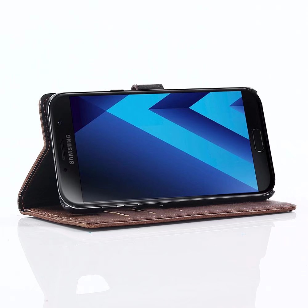 Case Samsung Galaxy A8 Star #เคสฝาพับหนัง PU แบบกระเป๋าสตางค์สไตล์ย้อนยุค