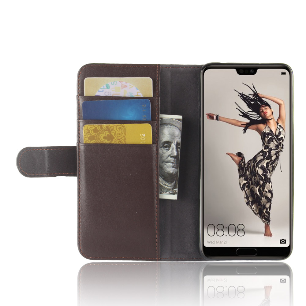 เคส Huawei P20 Pro #เคสฝาพับสไตล์กระเป๋าสตางค์รูปแบบหนังแท้แยกมีช่องเสียบบัตรคุณภาพดี