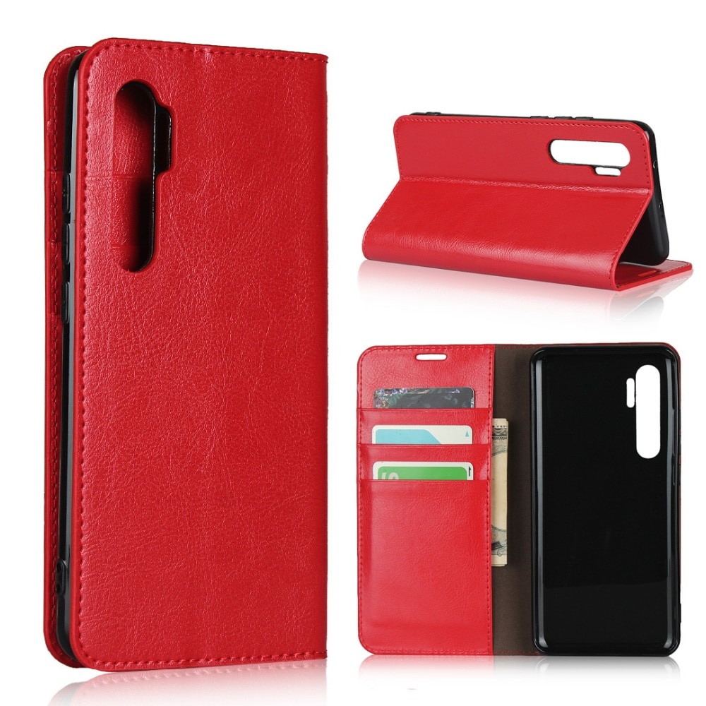 Case Xiaomi Mi Note 10 Lite #เคสฝาพับแบบกระเป๋าสตางค์คุณภาพดี Crazy Horse Genuine Leather Cover