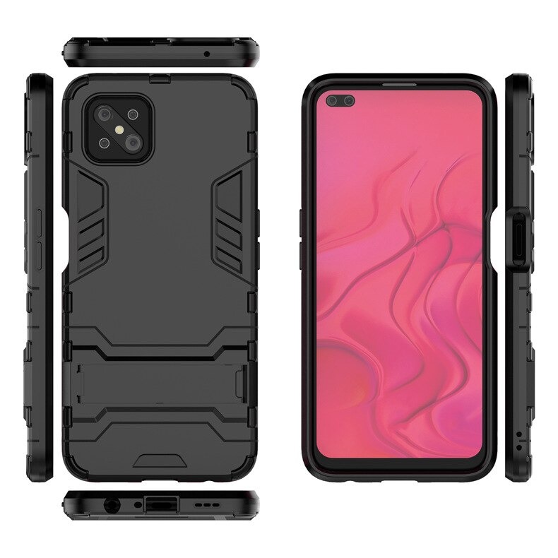 เคส OPPO Reno 4 Z 5G #เคสฝาหลังกันลื่น Cool Tyre Pattern Kickstand (PC + TPU)