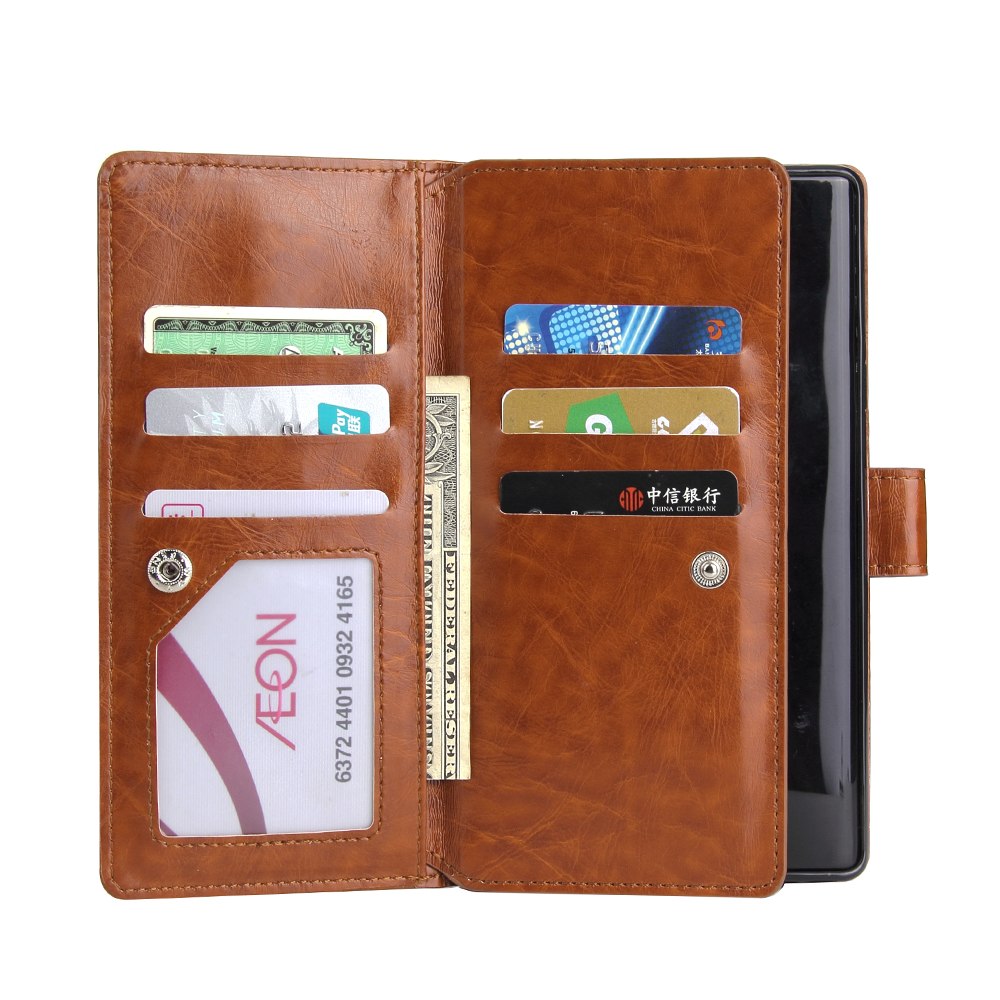 Case Samsung Galaxy Note 9 #เคสฝาพับหนัง PU แบบกระเป๋าสตางค์มีช่องใส่บัตร 9 ช่อง