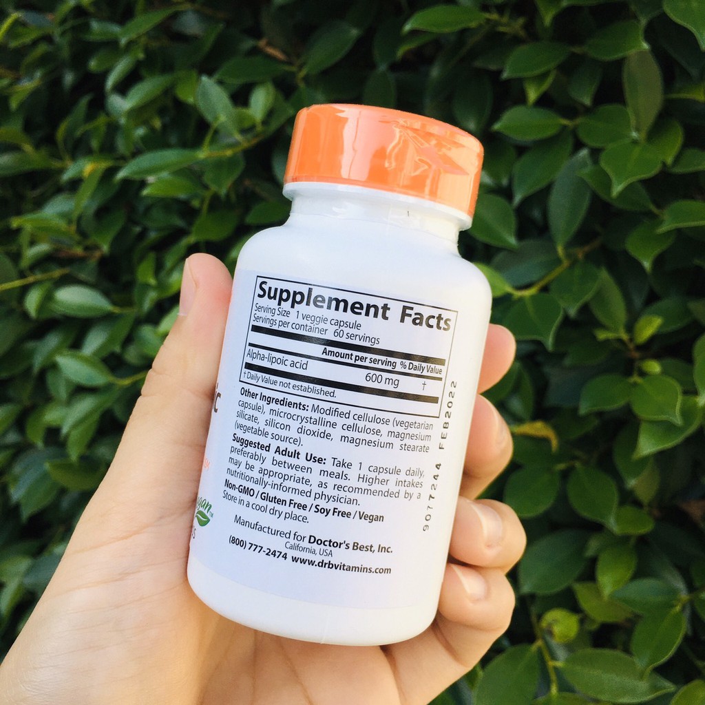 Doctor's Best® Alpha-Lipoic Acid 600mg 60 Veggie Caps Universal Antioxidant กรดอัลฟาไลโปอิก สารต้านอนุมูลอิสระ