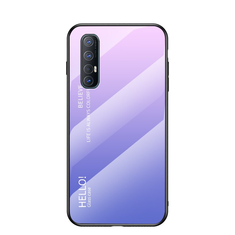 Case OPPO Reno 3 Pro 4G 6.4 นิ้ว #เคสฝาหลัง Gradient Color Glass + PC + TPU Hybrid Case