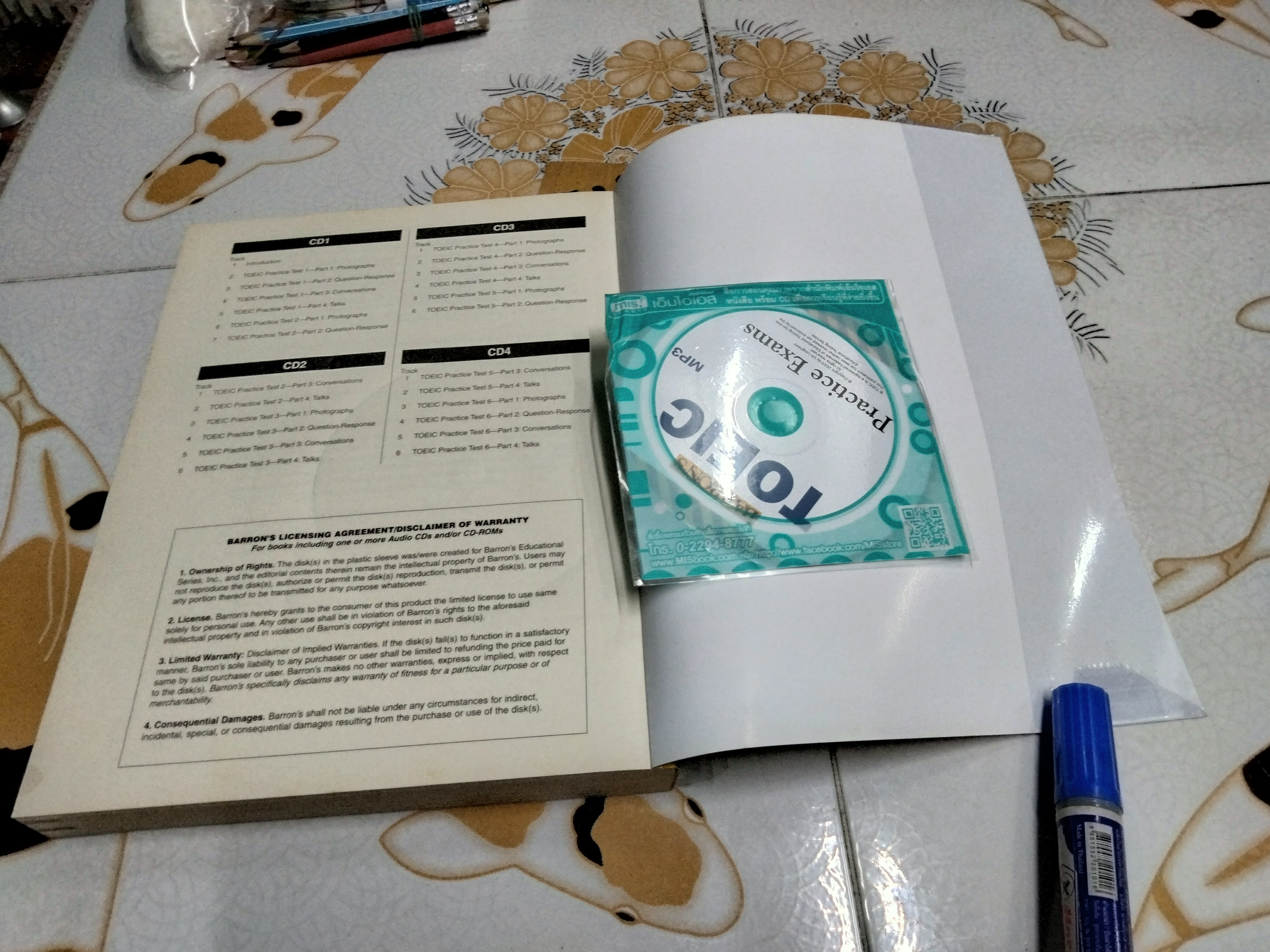 BARRON'S TOEIC PRACTICE EXAMS + MP3. (ไม่มีเขียน) **สินค้าหมด**