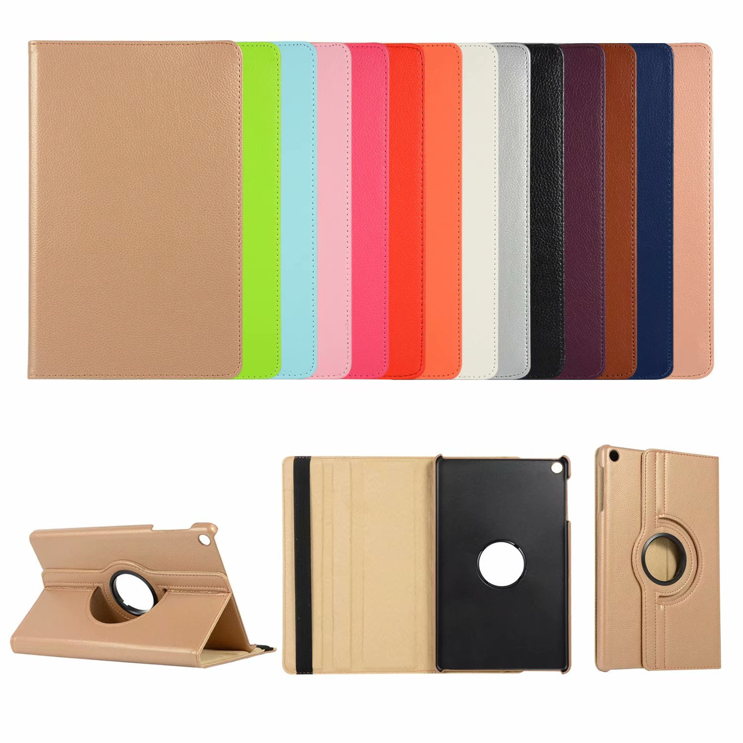 Case Samsung Galaxy Tab A7 10.4" 2020 (T500,T505,T507) #เคสฝาพับหนังผิวลิ้นจี่ Litchi Grain 360 Degree Rotary