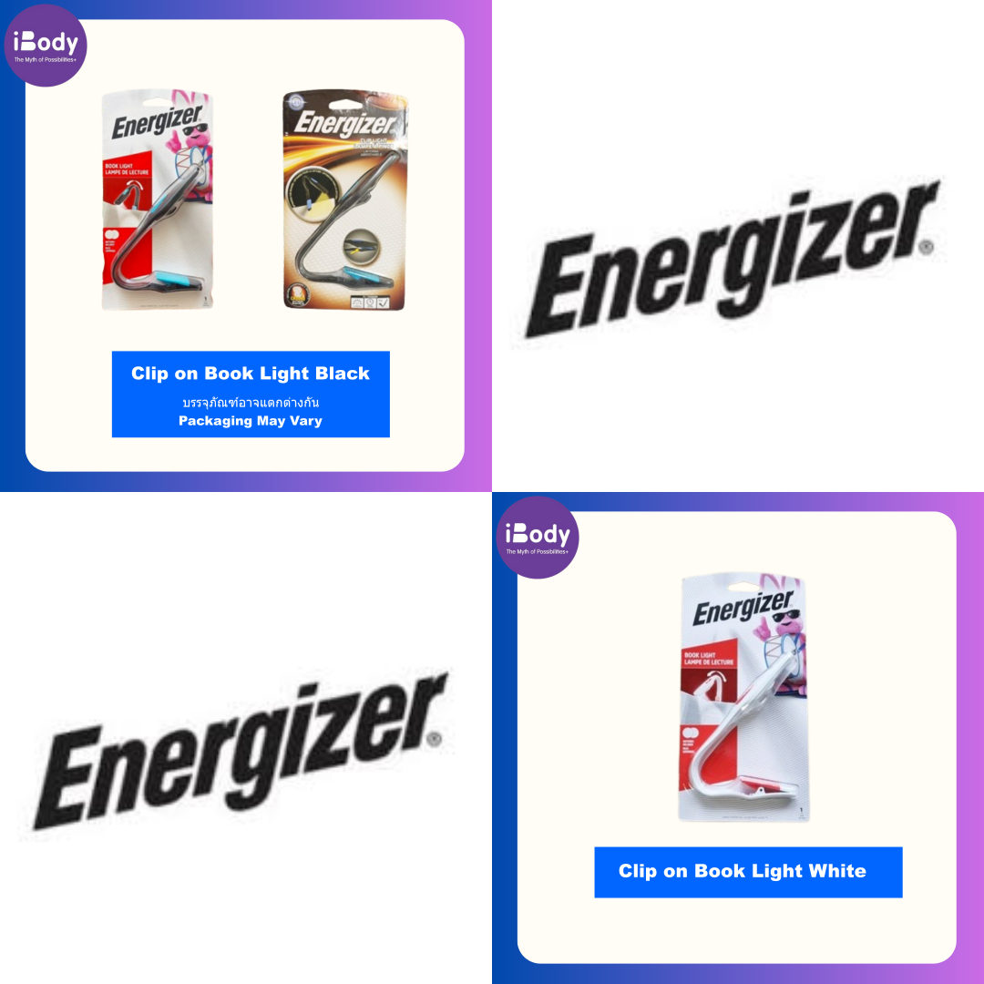 Energizer® Clip on Book Light ไฟ LED แบบหนีบ ใส่ถ่าน ไฟฉาย ไฟอ่านหนังสือ