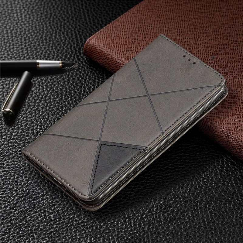 Case Samsung Galaxy A53 5G #เคสฝาพับหนัง PU มีช่องเสียบ ID บัตรอื่นๆในตัว Geometric Pattern Leather Card Holder Protective